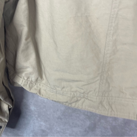 COS Linen Cotton Twill Snap Button Crop Jacket In Beige Size 8 - Picture 7 of 7